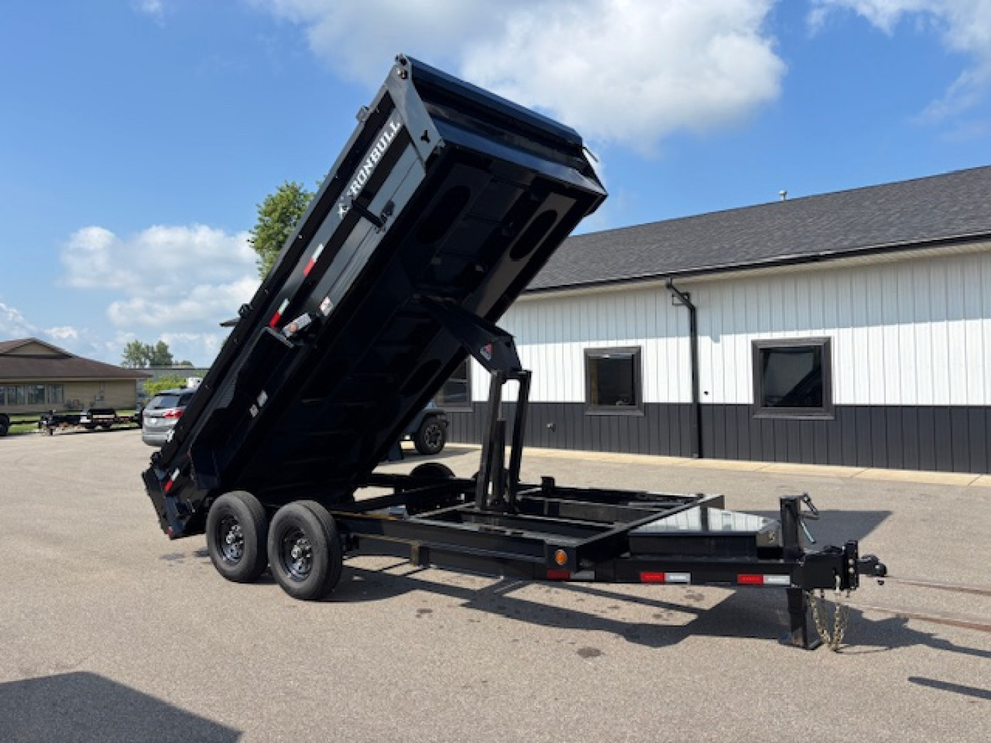 New 2024 Iron Bull 7x16 14K Scissor Lift Dump Trailer