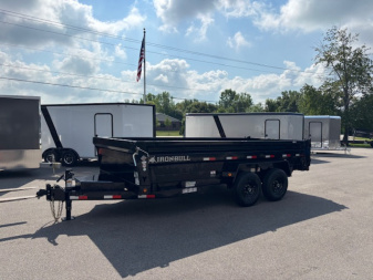 New 2024 Iron Bull 7x16 14K Scissor Lift Dump Trailer