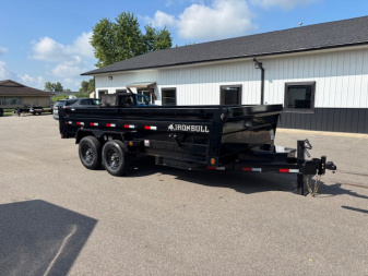 New 2024 Iron Bull 7x16 14K Scissor Lift Dump Trailer