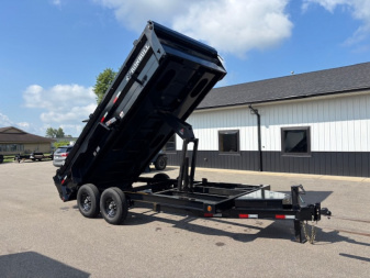 New 2024 Iron Bull 7x16 14K Scissor Lift Dump Trailer