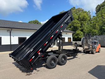 New 2024 Iron Bull 7x16 14K Scissor Lift Dump Trailer