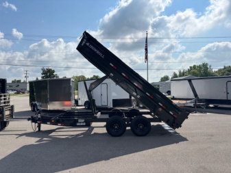 New 2024 Iron Bull 7x16 14K Scissor Lift Dump Trailer