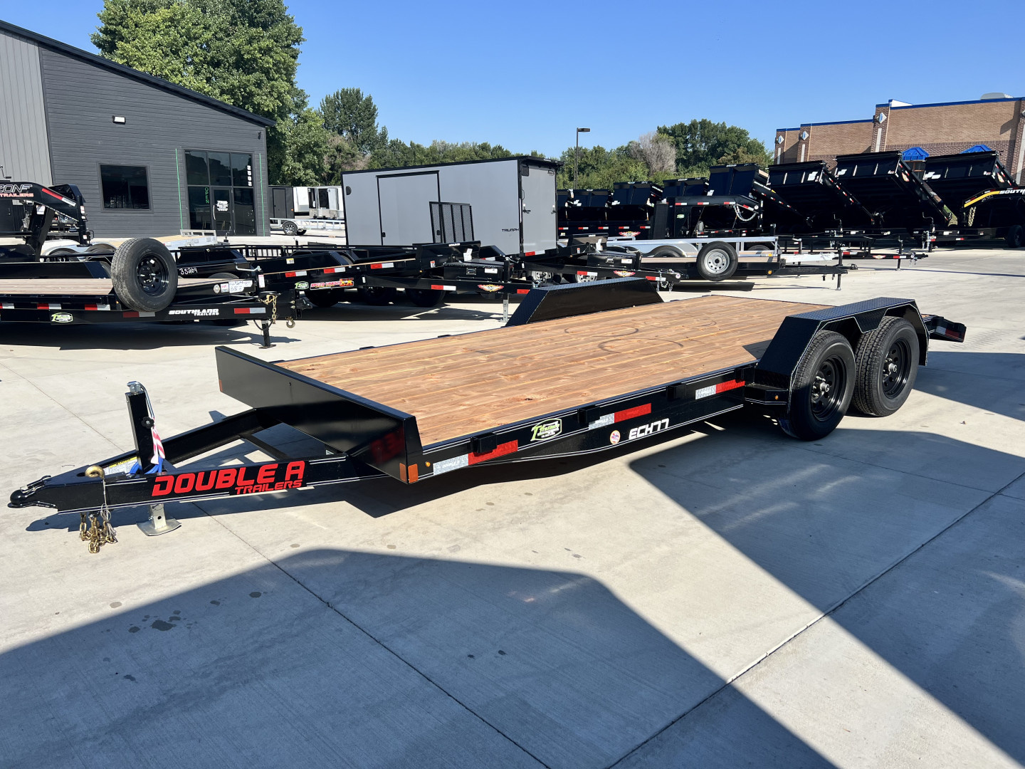 New NEW 2026 Double A 18’x83” flatbed Trailer 2-3500 lb axles=7K, dovetail, Slide In Ramps