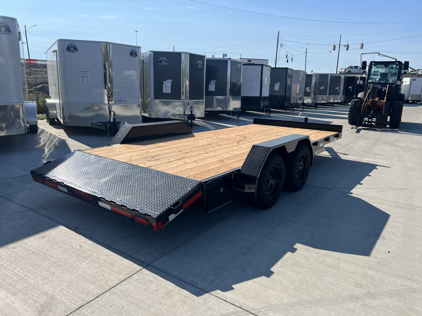 New NEW 2026 Double A 18’x83” flatbed Trailer 2-3500 lb axles=7K, dovetail, Slide In Ramps