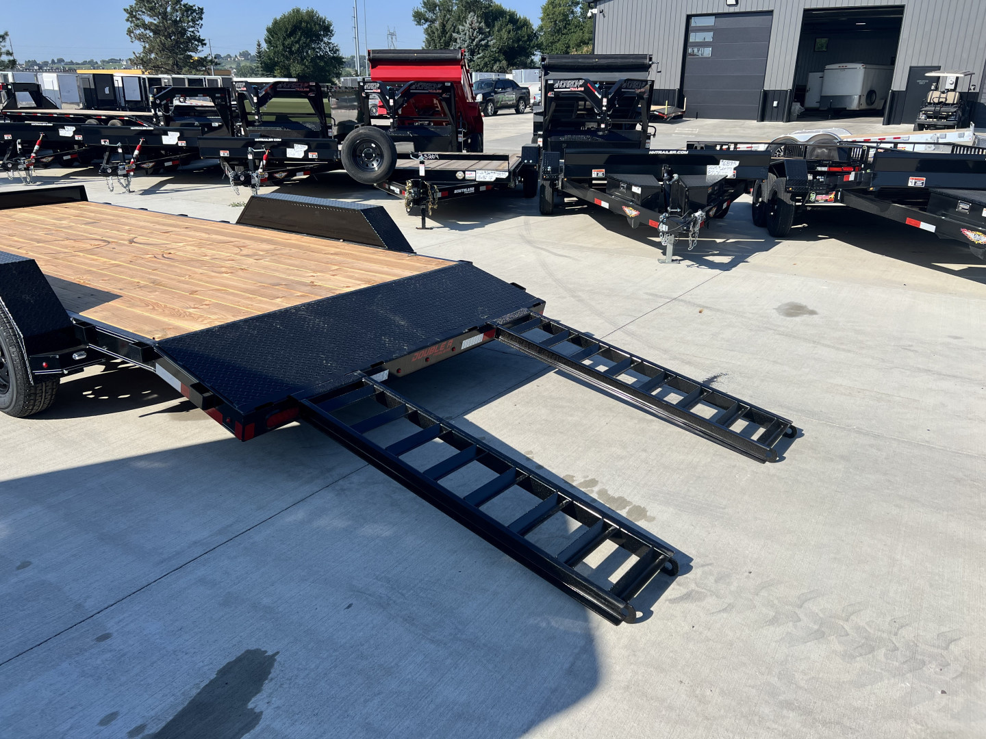 New NEW 2026 Double A 18’x83” flatbed Trailer 2-3500 lb axles=7K, dovetail, Slide In Ramps