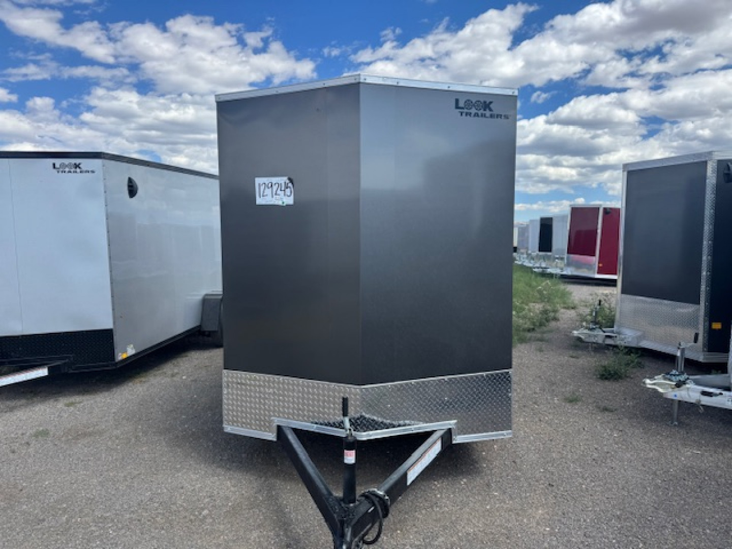 New 2026 Look Trailers 6X12 SA- ST DLX V-NOSE- Charcoal 6" Taller