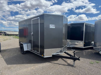 New 2026 Look Trailers 6X12 SA- ST DLX V-NOSE- Charcoal 6  Taller