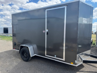 New 2026 Look Trailers 6X12 SA- ST DLX V-NOSE- Charcoal 6" Taller