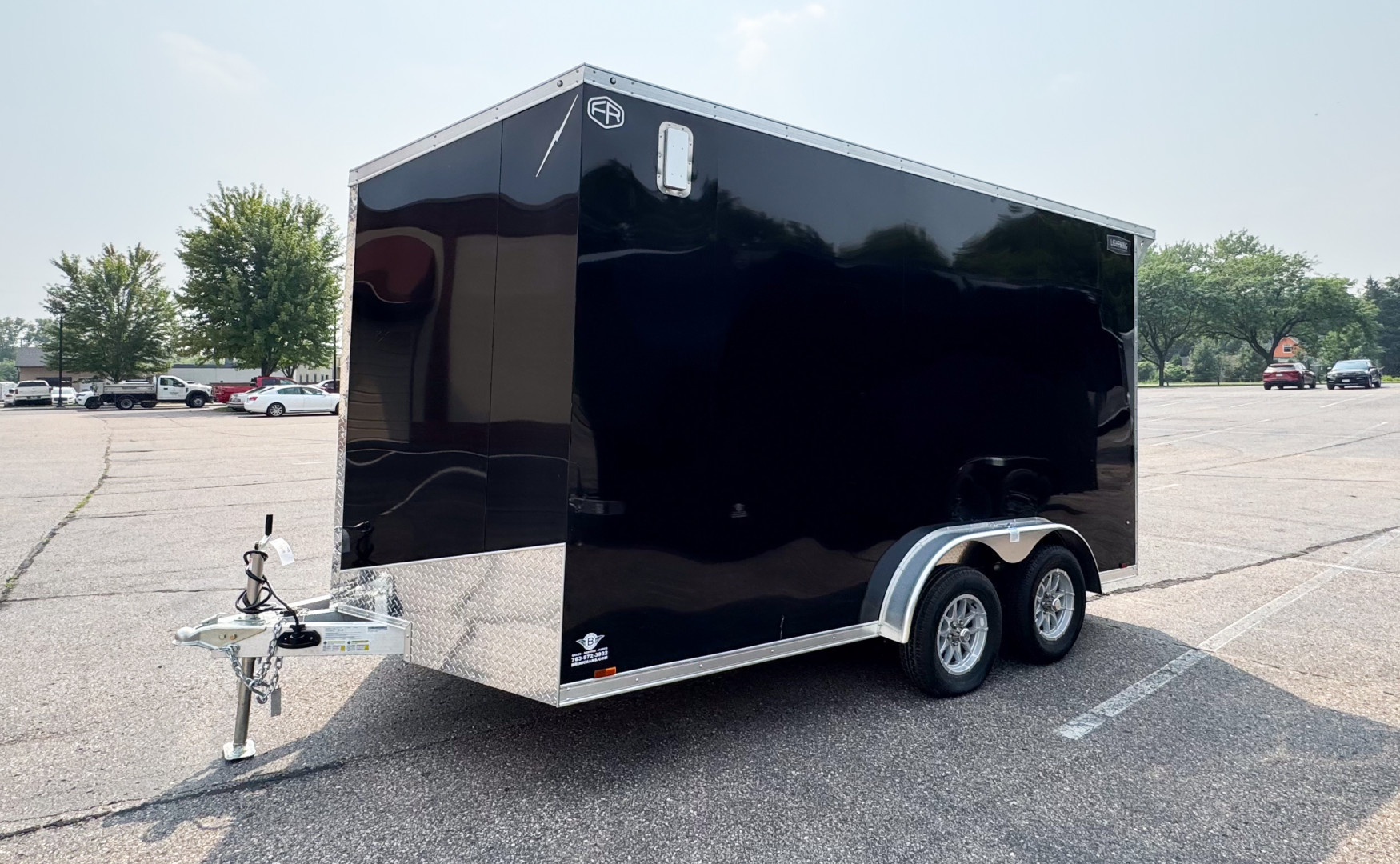 New Lightning 7.5x14 Aluminum Enclosed Trailer - Rear ramp door!