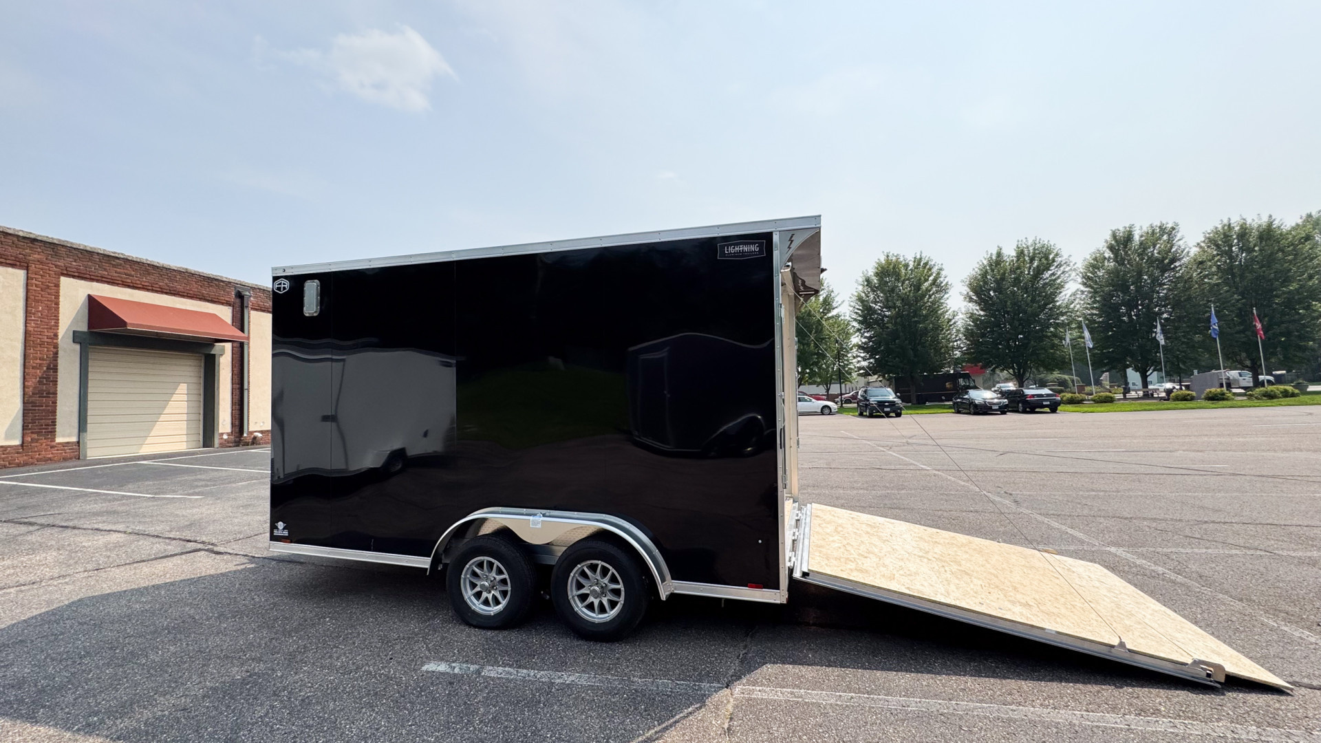 New Lightning 7.5x14 Aluminum Enclosed Trailer - Rear ramp door!