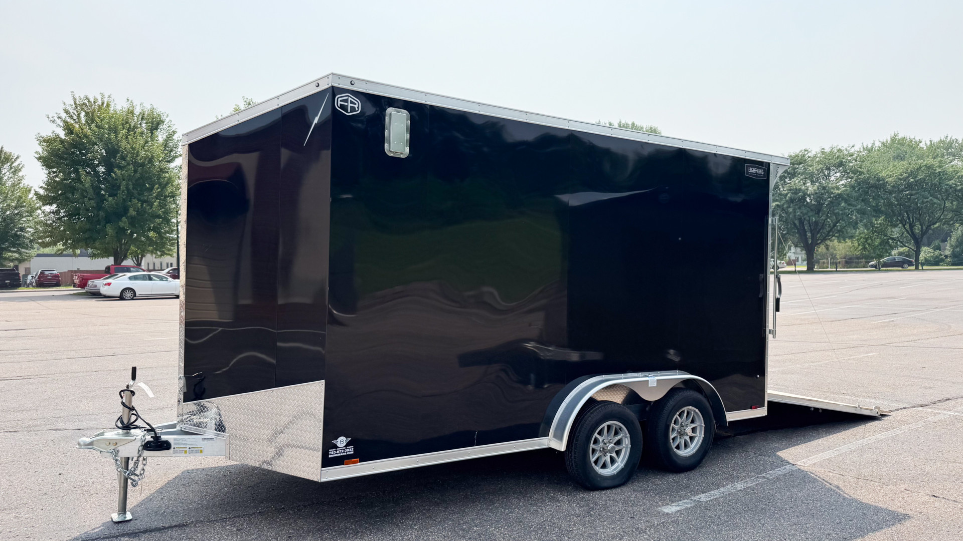 New Lightning 7.5x14 Aluminum Enclosed Trailer - Rear ramp door!