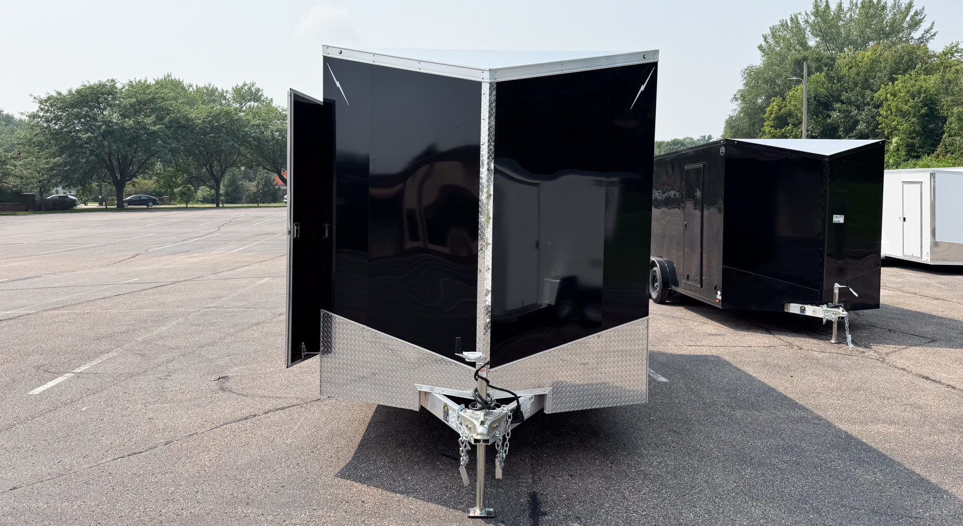 New Lightning 7.5x14 Aluminum Enclosed Trailer - Rear ramp door!