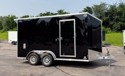 New Lightning 7.5x14 Aluminum Enclosed Trailer - Rear ramp door!