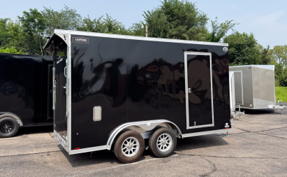 New Lightning 7.5x14 Aluminum Enclosed Trailer - Rear ramp door!