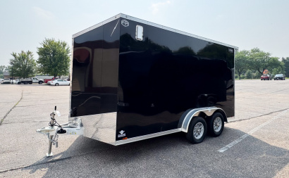 New Lightning 7.5x14 Aluminum Enclosed Trailer - Rear ramp door!