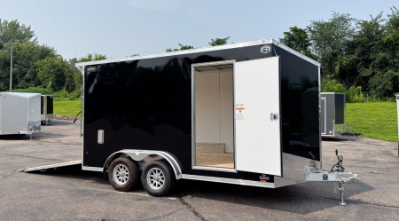 New Lightning 7.5x14 Aluminum Enclosed Trailer - Rear ramp door!