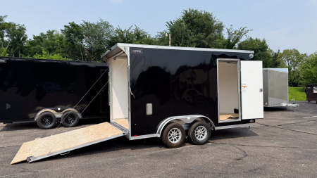 New Lightning 7.5x14 Aluminum Enclosed Trailer - Rear ramp door!