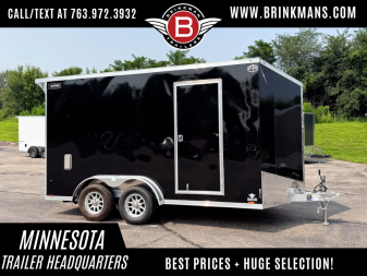 New Lightning 7.5x14 Aluminum Enclosed Trailer - Rear ramp door!