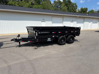 New 2025 Iron Bull 7x14 14k Scissor Lift Dump Trailer
