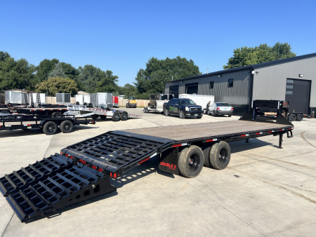 New 2026 Double A 28’ Gooseneck Deckover 23’ plus 5’ x 102” with 2-10K tandem dual axles=25K