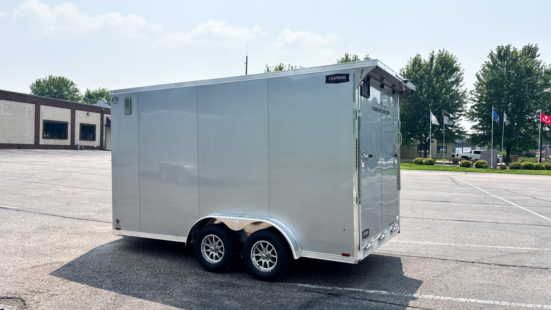 New Lightning 7.5x14 Aluminum Enclosed Trailer - Rear ramp door!