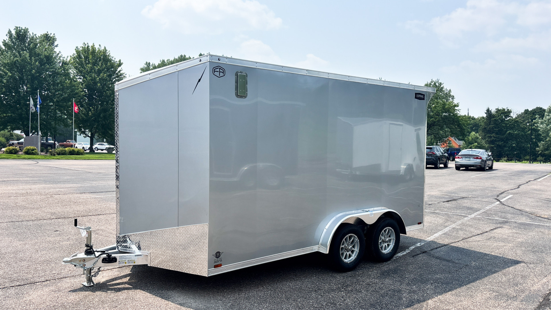 New Lightning 7.5x14 Aluminum Enclosed Trailer - Rear ramp door!