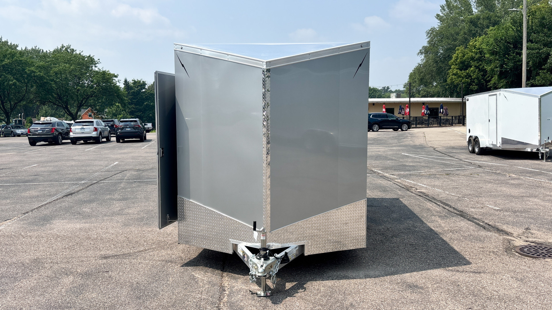 New Lightning 7.5x14 Aluminum Enclosed Trailer - Rear ramp door!