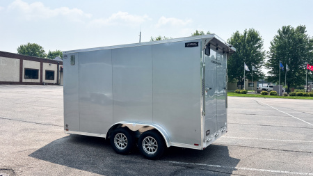 New Lightning 7.5x14 Aluminum Enclosed Trailer - Rear ramp door!