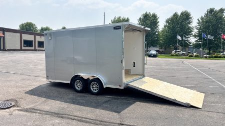 New Lightning 7.5x14 Aluminum Enclosed Trailer - Rear ramp door!