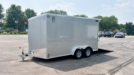 New Lightning 7.5x14 Aluminum Enclosed Trailer - Rear ramp door!