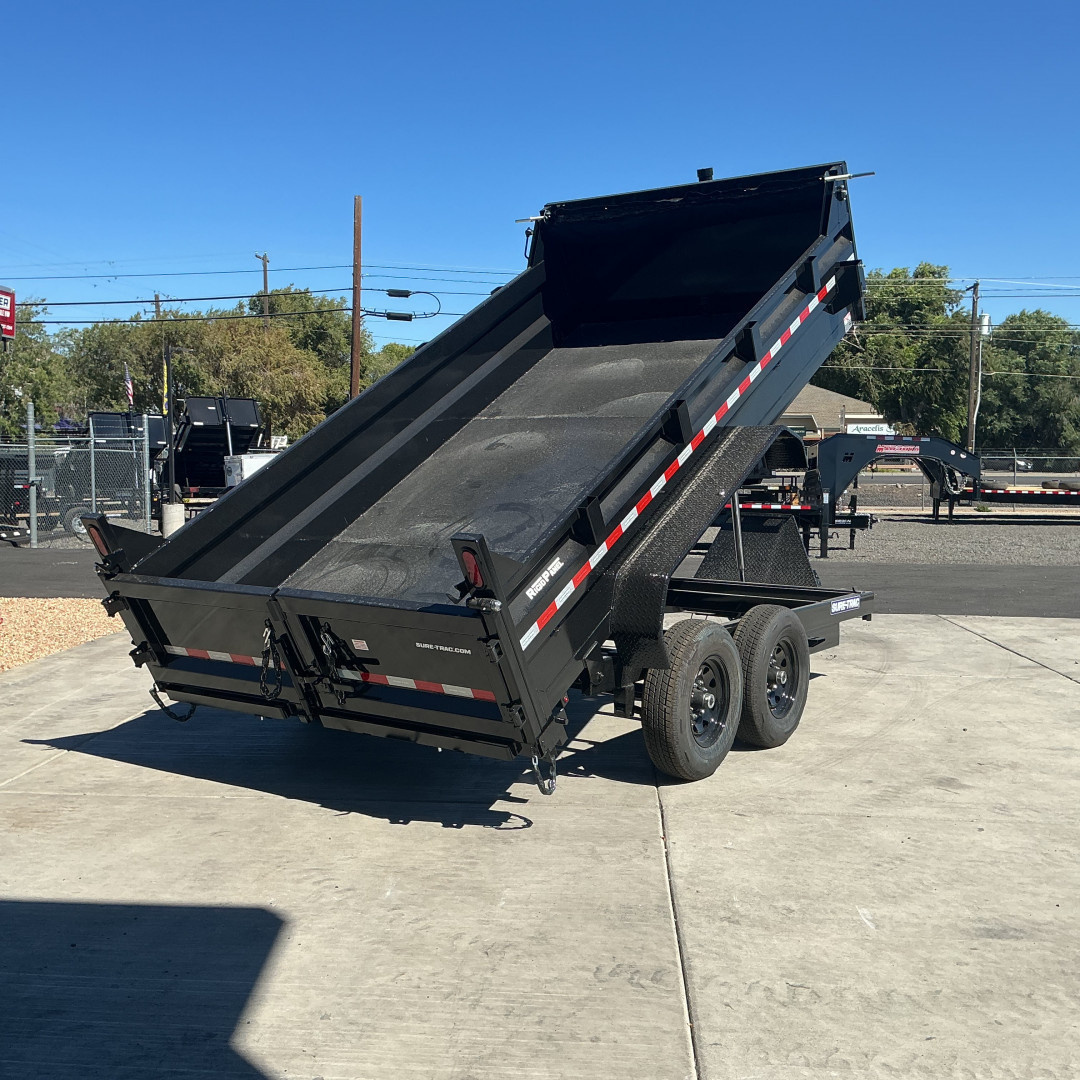New 2025 Sure-Trac 7X14 14K Low Profile Dump Trailer Black