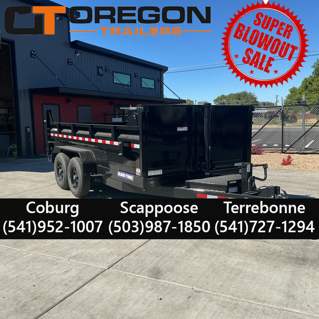 New 2025 Sure-Trac 7X14 14K Low Profile Dump Trailer Black