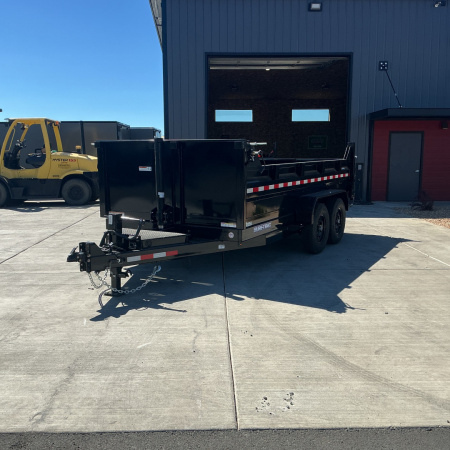 New 2025 Sure-Trac 7X14 14K Low Profile Dump Trailer Black