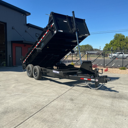 New 2025 Sure-Trac 7X14 14K Low Profile Dump Trailer Black
