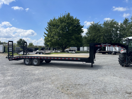 New 2026 Quality Trailers 102X24 Deckover Trailer Gooseneck 4' Dovetail 17K GVWR
