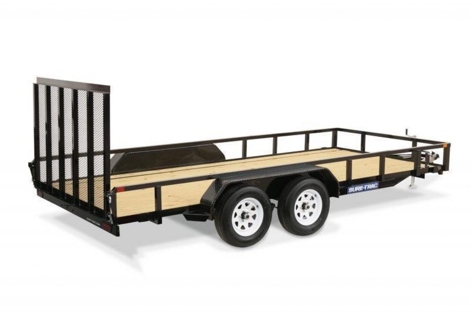 New 7 x 16 Sure-Trac Tube Top Utility Landscape Trailer 7k ***w/ 5' Ramp Gate