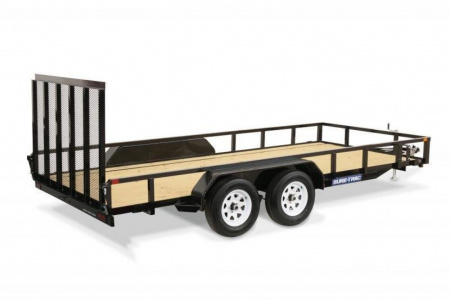 New 7 x 16 Sure-Trac Tube Top Utility Landscape Trailer 7k ***w/ 5' Ramp Gate