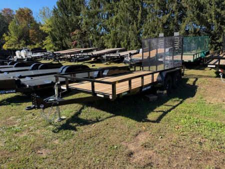 New 7 x 16 Sure-Trac Tube Top Utility Landscape Trailer 7k ***w/ 5' Ramp Gate