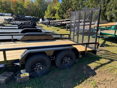 New 7 x 16 Sure-Trac Tube Top Utility Landscape Trailer 7k ***w/ 5' Ramp Gate