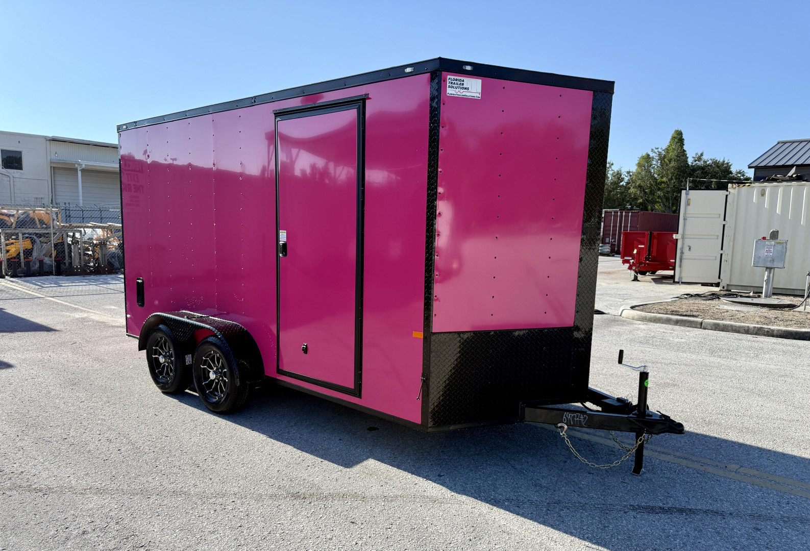 New 2026 Rock Solid Cargo 7x14 7K Pink Black Out Rear Ramp Door Cargo / Enclosed Trailer