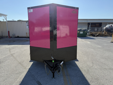 New 2026 Rock Solid Cargo 7x14 7K Pink Black Out Rear Ramp Door Cargo / Enclosed Trailer