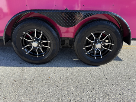 New 2026 Rock Solid Cargo 7x14 7K Pink Black Out Rear Ramp Door Cargo / Enclosed Trailer