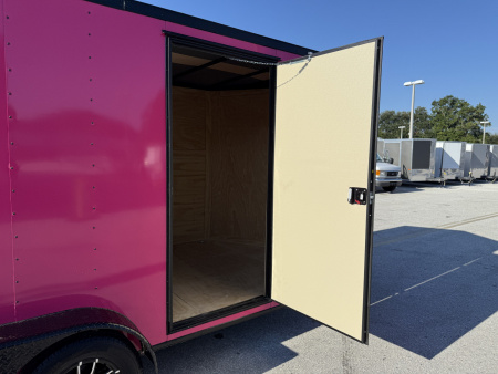 New 2026 Rock Solid Cargo 7x14 7K Pink Black Out Rear Ramp Door Cargo / Enclosed Trailer