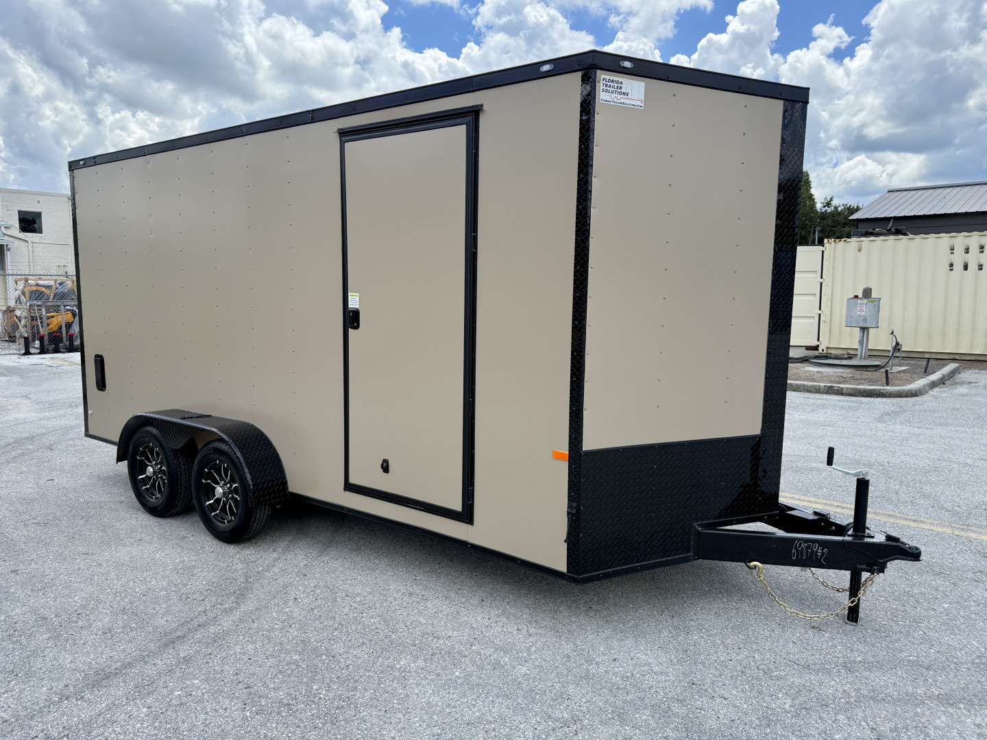 New 2026 Rock Solid Cargo 7x16 Sierra Tan 7K Rear Ramp Door Cargo / Enclosed Trailer
