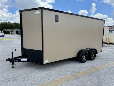 New 2026 Rock Solid Cargo 7x16 Sierra Tan 7K Rear Ramp Door Cargo / Enclosed Trailer
