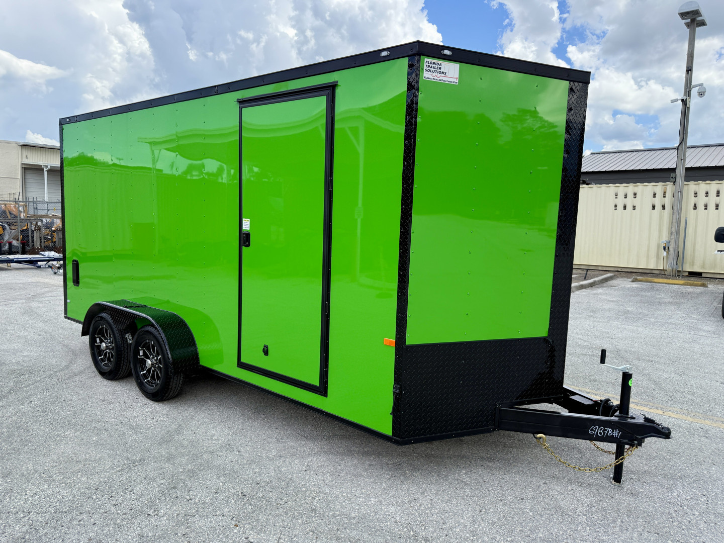New 2026 Rock Solid Cargo 7x16 Lucky Green 7K Rear Ramp Door Cargo / Enclosed Trailer