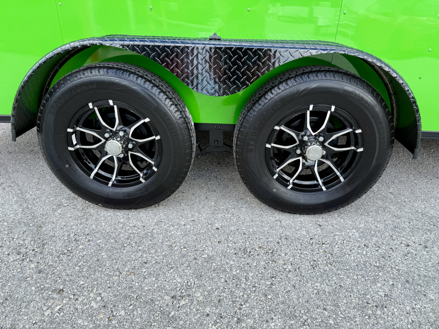 New 2026 Rock Solid Cargo 7x16 Lucky Green 7K Rear Ramp Door Cargo / Enclosed Trailer