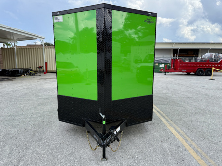 New 2026 Rock Solid Cargo 7x16 Lucky Green 7K Rear Ramp Door Cargo / Enclosed Trailer