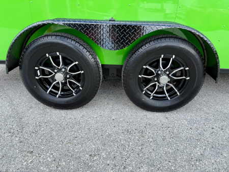 New 2026 Rock Solid Cargo 7x16 Lucky Green 7K Rear Ramp Door Cargo / Enclosed Trailer