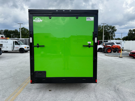 New 2026 Rock Solid Cargo 7x16 Lucky Green 7K Rear Ramp Door Cargo / Enclosed Trailer